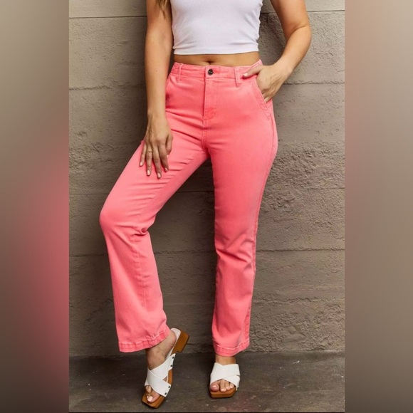NWT RISEN Jeans Women’s Size 9/29 Coral Pink Stretch Jeans Kenya - Picture 1 of 9